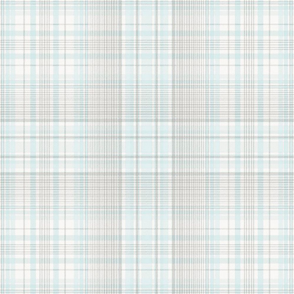 Patton Wallcoverings AF37720 Flourish (Abby Rose 4) Check Plaid Wallpaper in Turquoise & Greys 